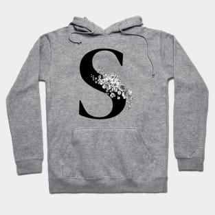 S alphabet Botanical cherry blossom sakura flowers Hoodie